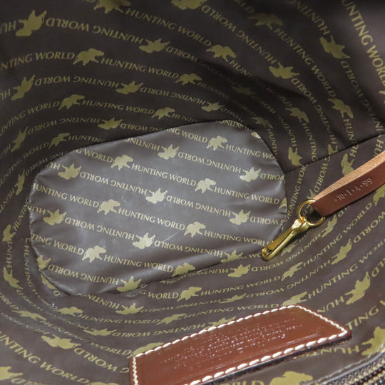 HUNTING WORLD Handbag canvas green logo Women Used Authentic