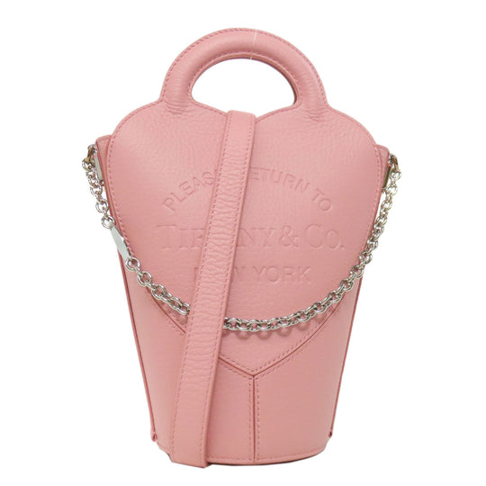TIFFANY&Co. Handbag Calfskin pink Return to TIFFANY & Co. Women Used Authentic