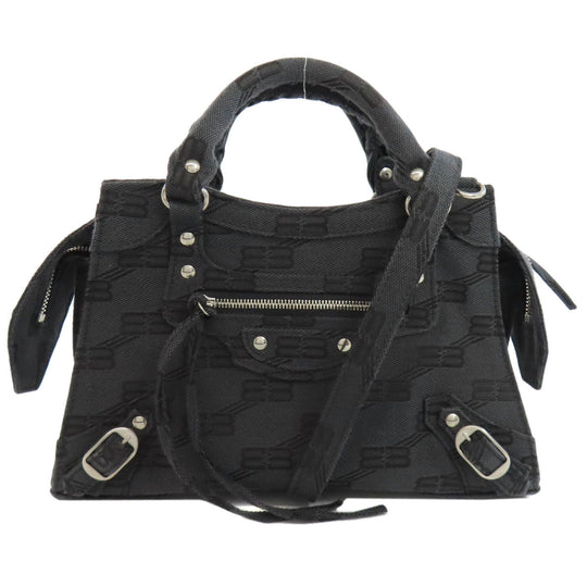 BALENCIAGA Handbag 696495 canvas gray Neo Classic City XS 2WAY Women Used Authentic