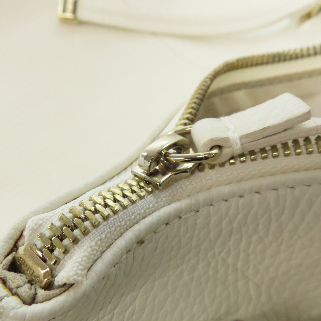 Furla Backpack leather white logo Women Used Authentic