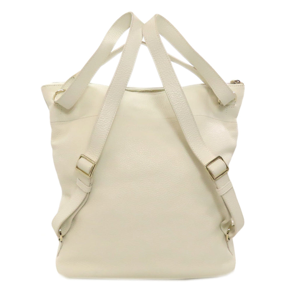 Furla Backpack leather white logo Women Used Authentic