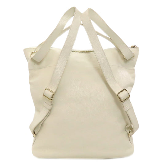 Furla Backpack leather white logo Women Used Authentic