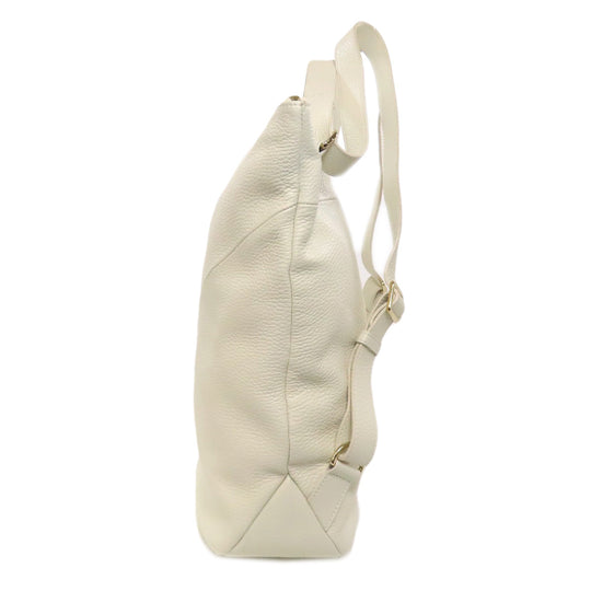 Furla Backpack leather white logo Women Used Authentic