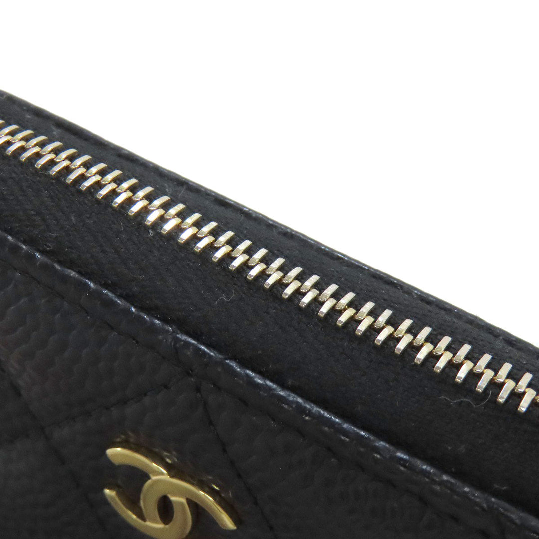CHANEL Coin case Grained Calfskin Skin black Matelasse COCO Mark Gold Metal