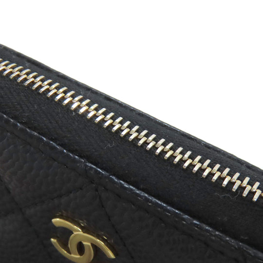 CHANEL Coin case Grained Calfskin Skin black Matelasse COCO Mark Gold Metal