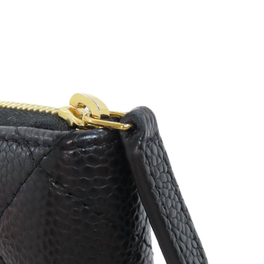 CHANEL Coin case Grained Calfskin Skin black Matelasse COCO Mark Gold Metal