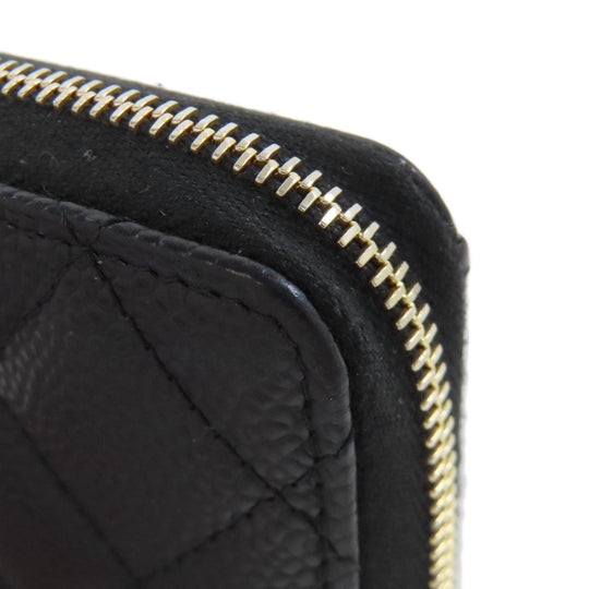 CHANEL Coin case Grained Calfskin Skin black Matelasse COCO Mark Gold Metal