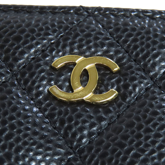 CHANEL Coin case Grained Calfskin Skin black Matelasse COCO Mark Gold Metal