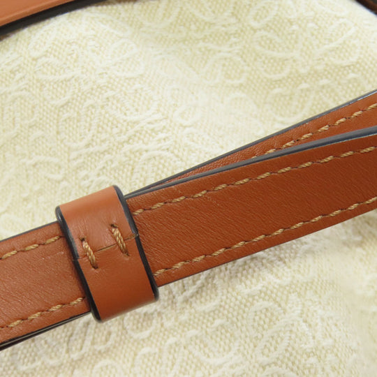 LOEWE Handbag Canvas, Leather Brown Balloon Shoulder 2WAY Women Used Authentic