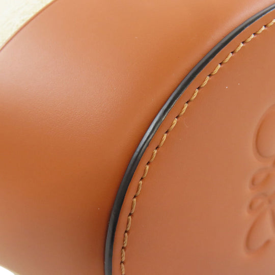 LOEWE Handbag Canvas, Leather Brown Balloon Shoulder 2WAY Women Used Authentic