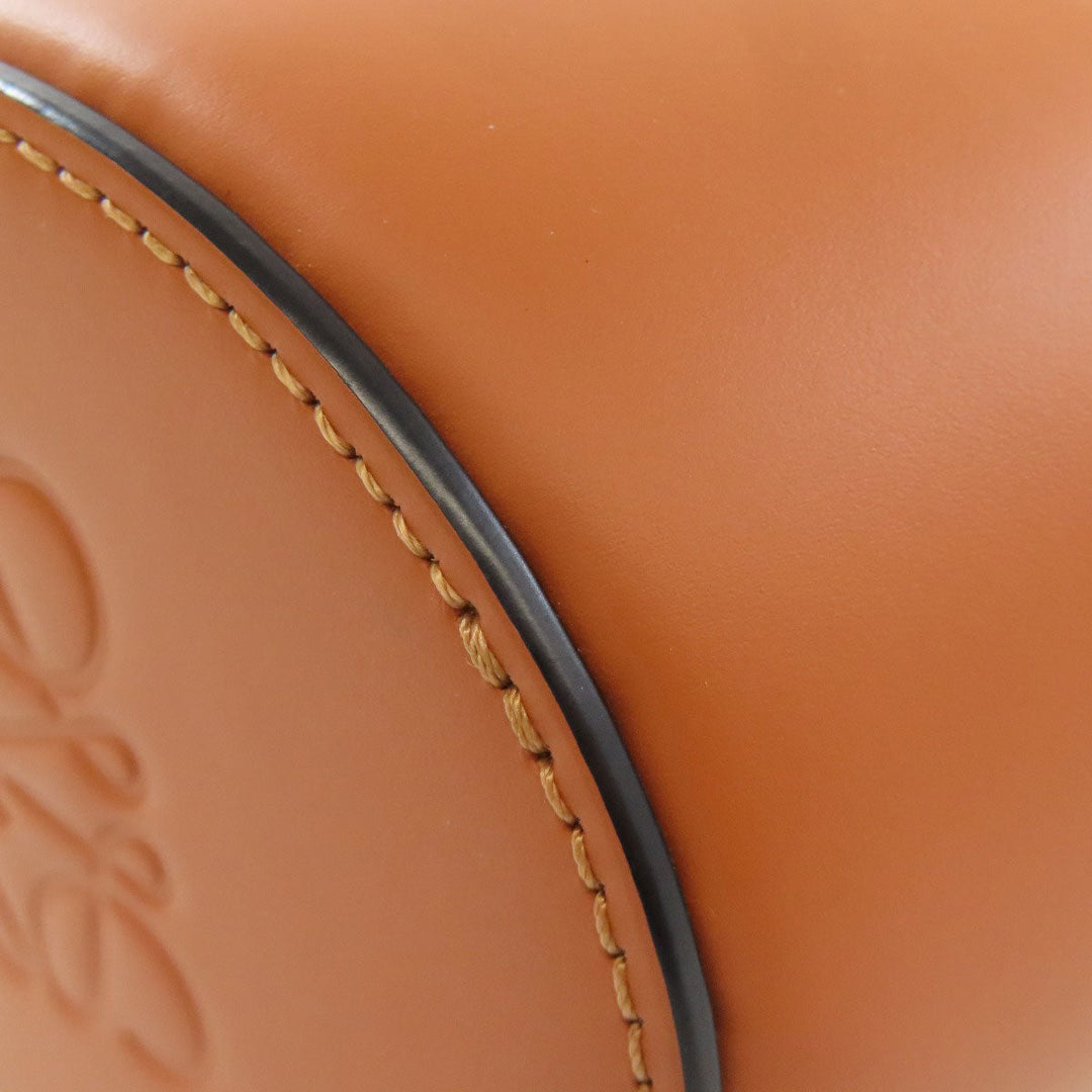 LOEWE Handbag Canvas, Leather Brown Balloon Shoulder 2WAY Women Used Authentic