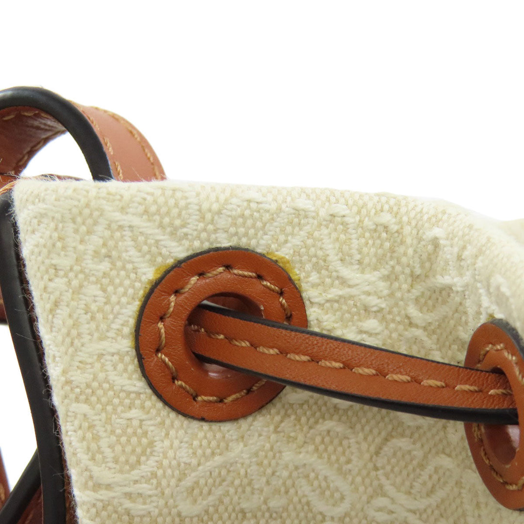 LOEWE Handbag Canvas, Leather Brown Balloon Shoulder 2WAY Women Used Authentic