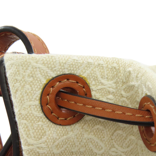 LOEWE Handbag Canvas, Leather Brown Balloon Shoulder 2WAY Women Used Authentic