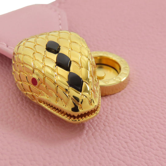 BVLGARI Handbag leather pink Semperti Ellipse Small 2WAY Women Used Authentic