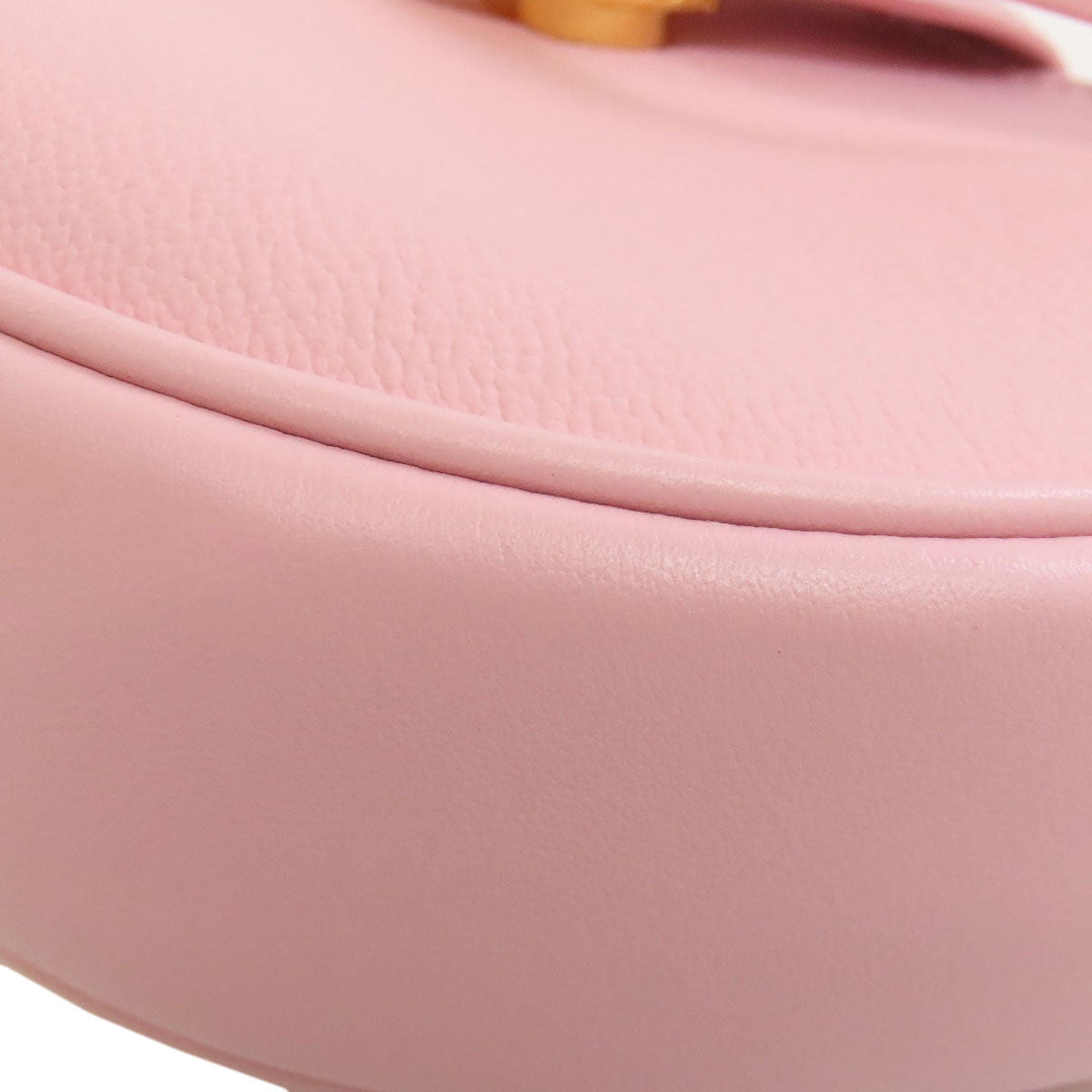 BVLGARI Handbag leather pink Semperti Ellipse Small 2WAY Women Used Authentic