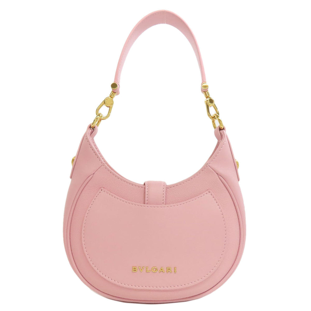 BVLGARI Handbag leather pink Semperti Ellipse Small 2WAY Women Used Authentic