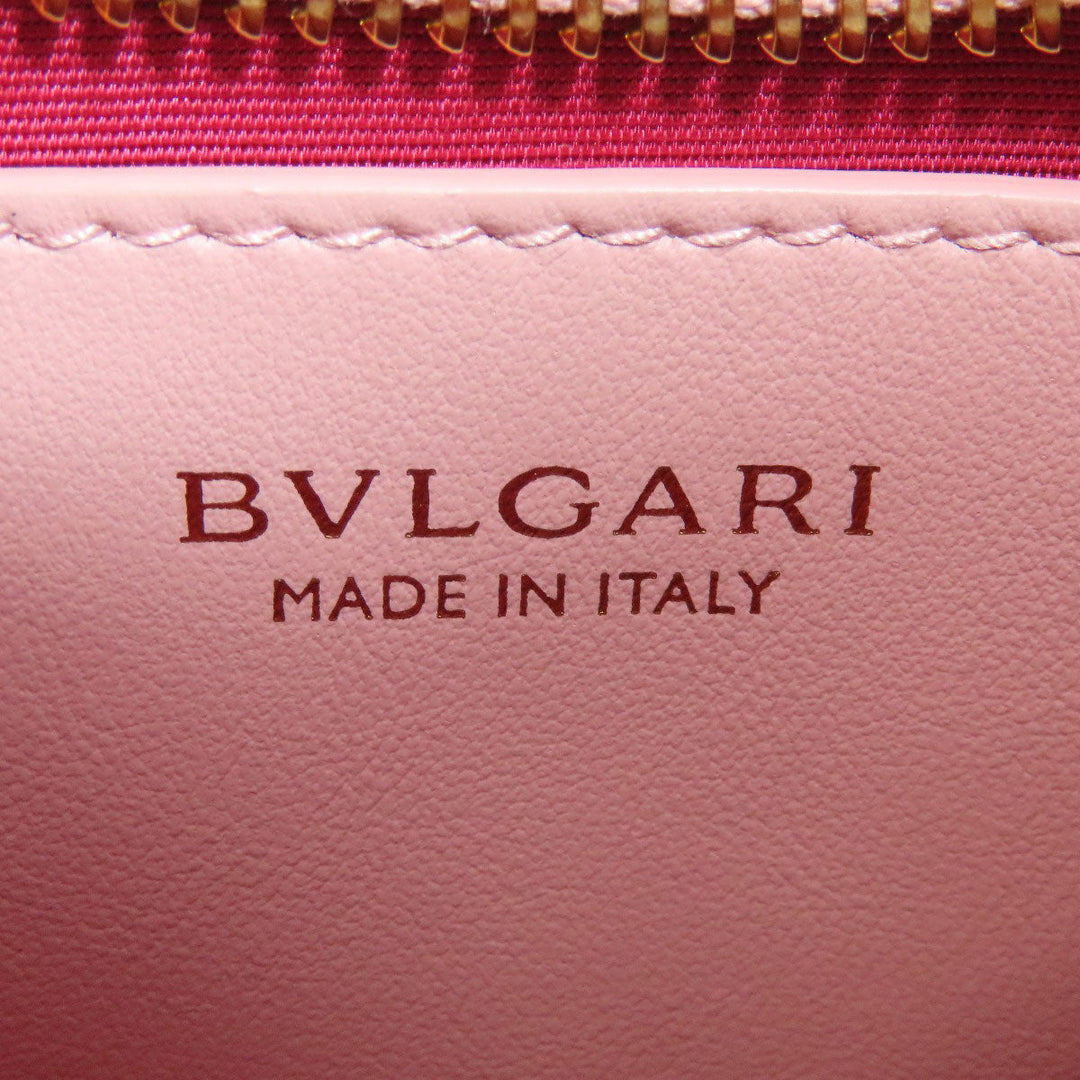 BVLGARI Handbag leather pink Semperti Ellipse Small 2WAY Women Used Authentic