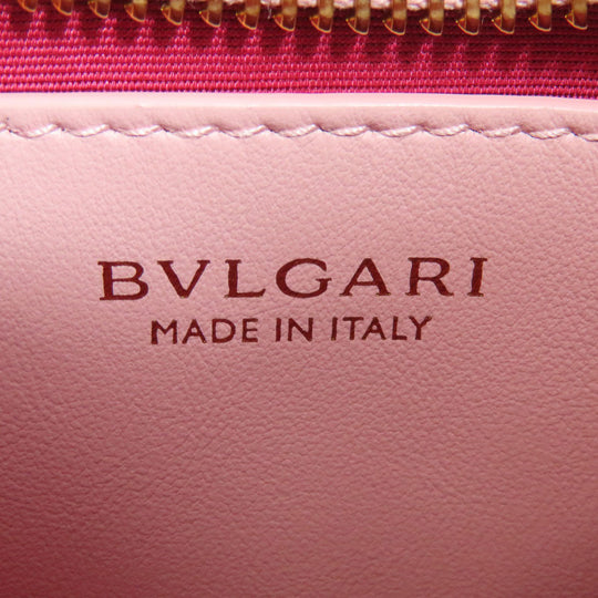 BVLGARI Handbag leather pink Semperti Ellipse Small 2WAY Women Used Authentic