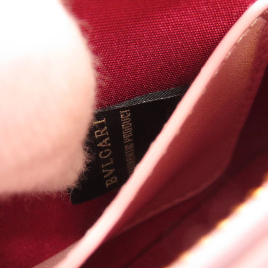 BVLGARI Handbag leather pink Semperti Ellipse Small 2WAY Women Used Authentic