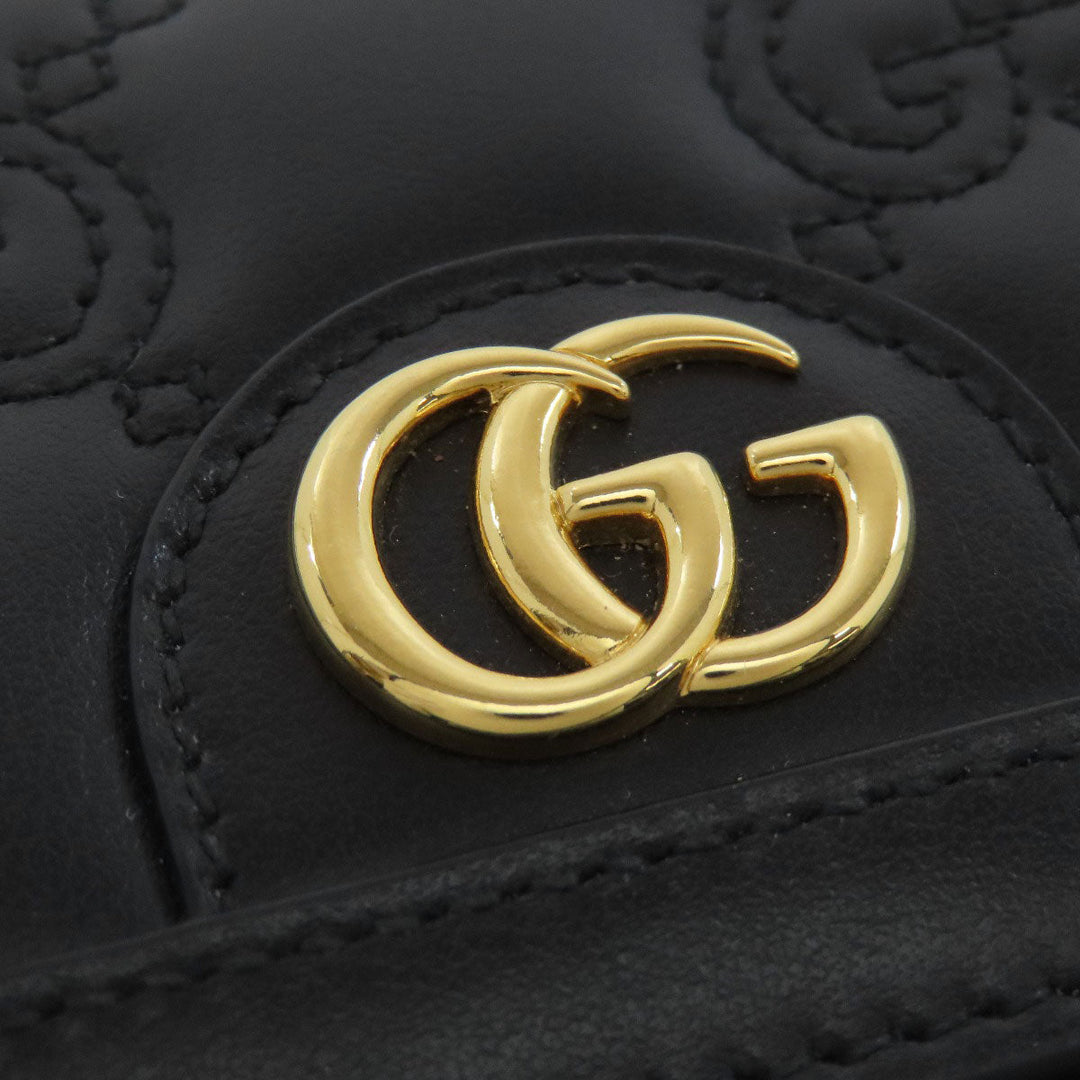 GUCCI Bifold Wallet 723799 leather black GG matelasse
