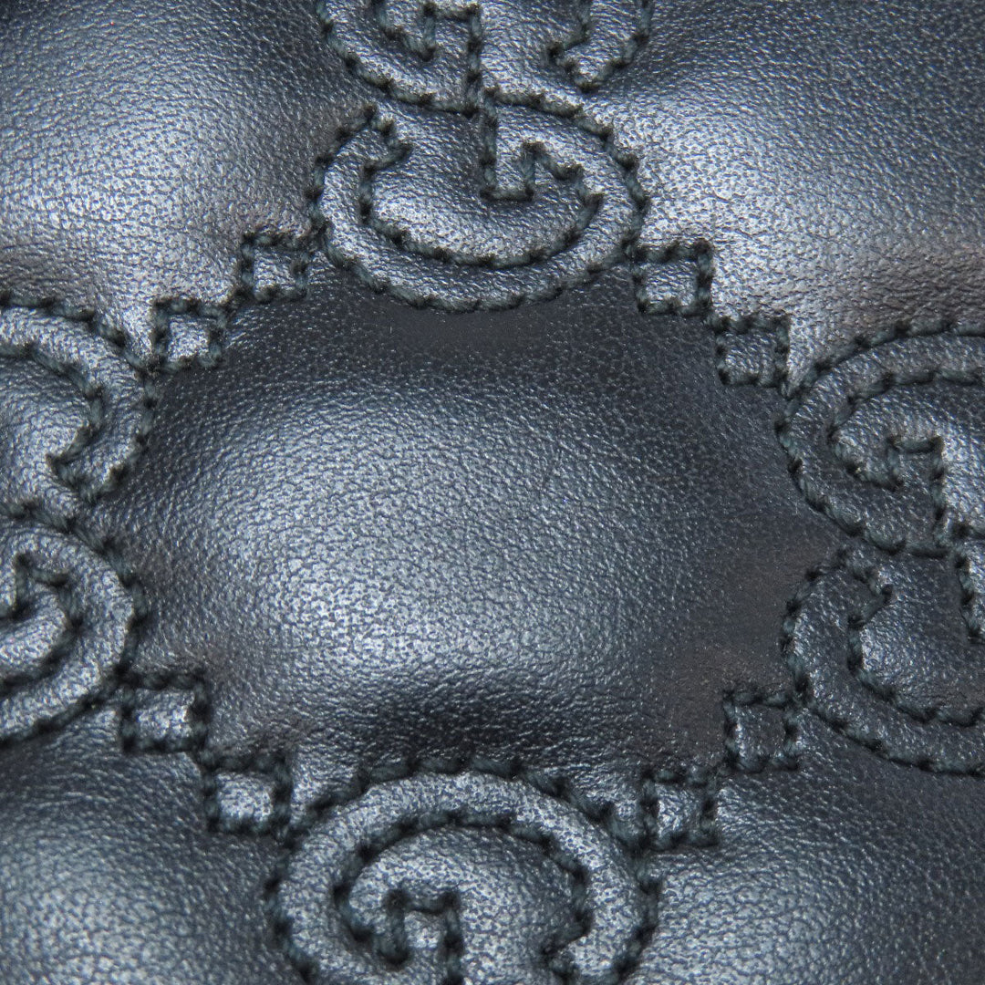 GUCCI Bifold Wallet 723799 leather black GG matelasse