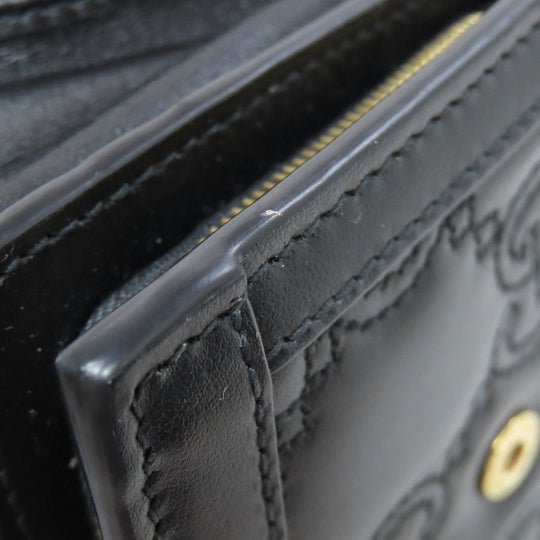 GUCCI Bifold Wallet 723799 leather black GG matelasse