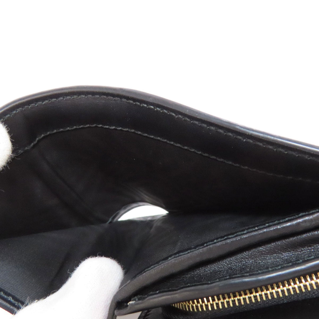 GUCCI Bifold Wallet 723799 leather black GG matelasse