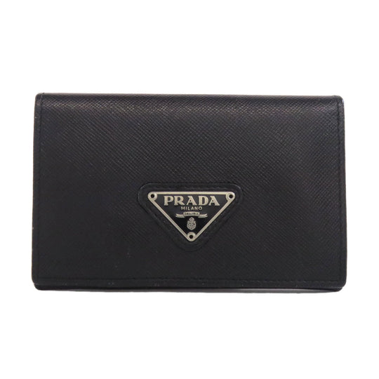 PRADA Card Case Safiano black logoMetal
