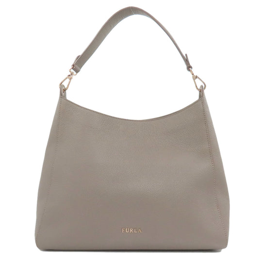 Furla Shoulder Bag leather gray one belt