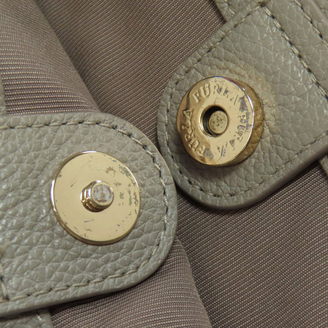 Furla Shoulder Bag leather gray one belt