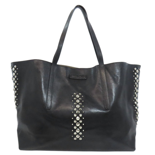 JIMMY CHOO Tote Bag leather black Studs
