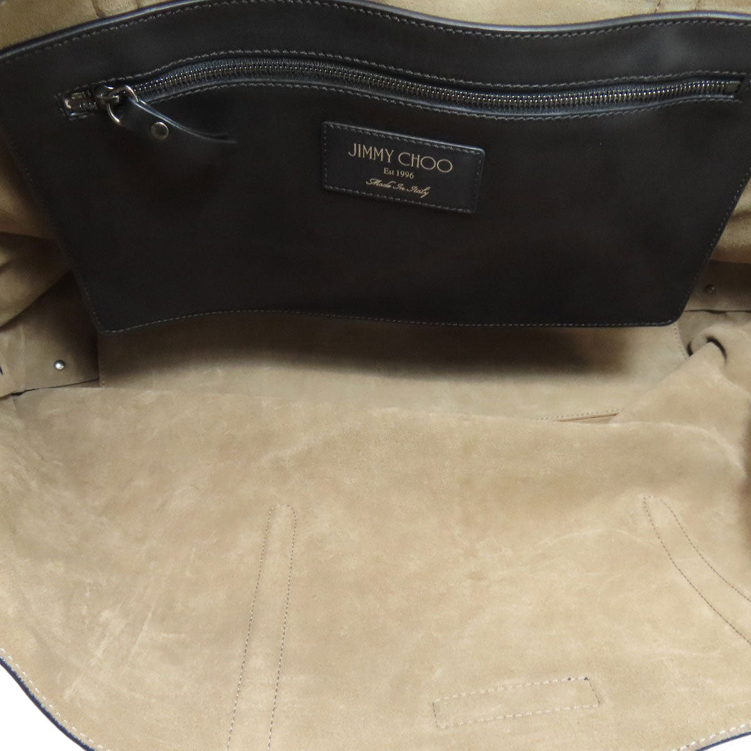JIMMY CHOO Tote Bag leather black Studs