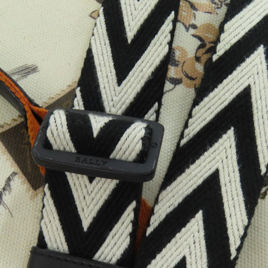 BALLY Tote Bag canvas beige Flower animal motif 2WAY