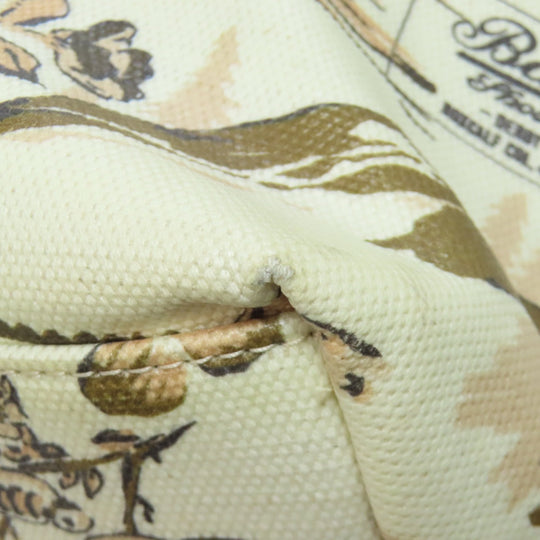 BALLY Tote Bag canvas beige Flower animal motif 2WAY