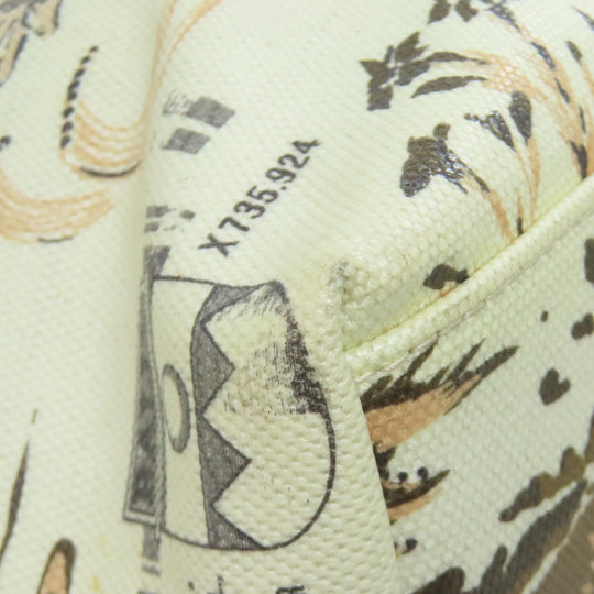 BALLY Tote Bag canvas beige Flower animal motif 2WAY