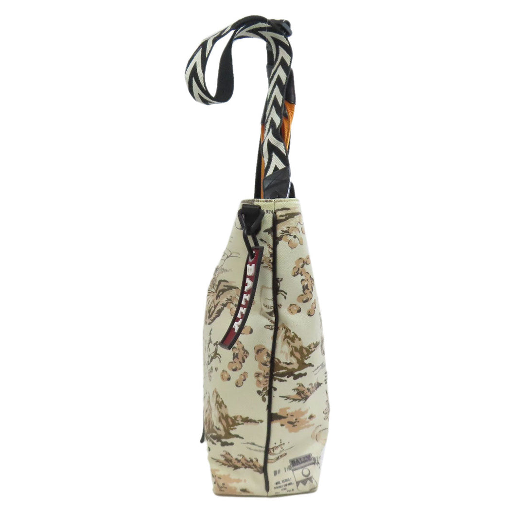 BALLY Tote Bag canvas beige Flower animal motif 2WAY