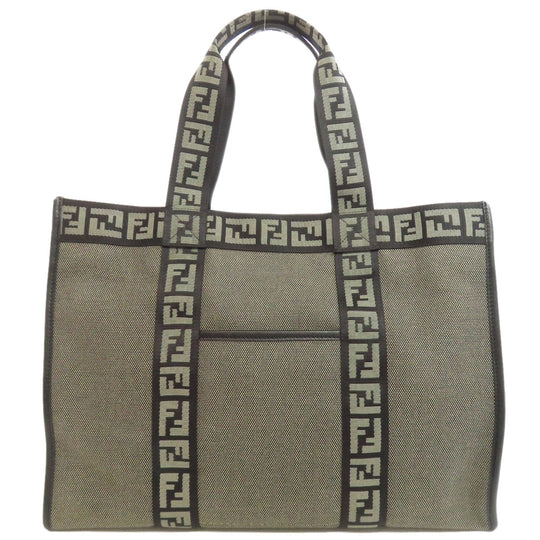 FENDI Handbag canvas gray logo