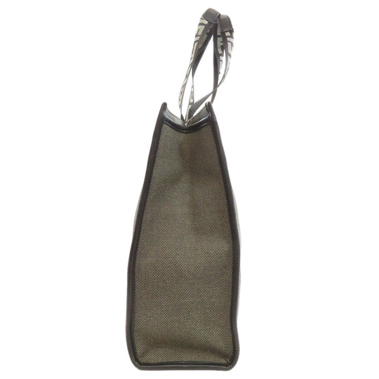 FENDI Handbag canvas gray logo