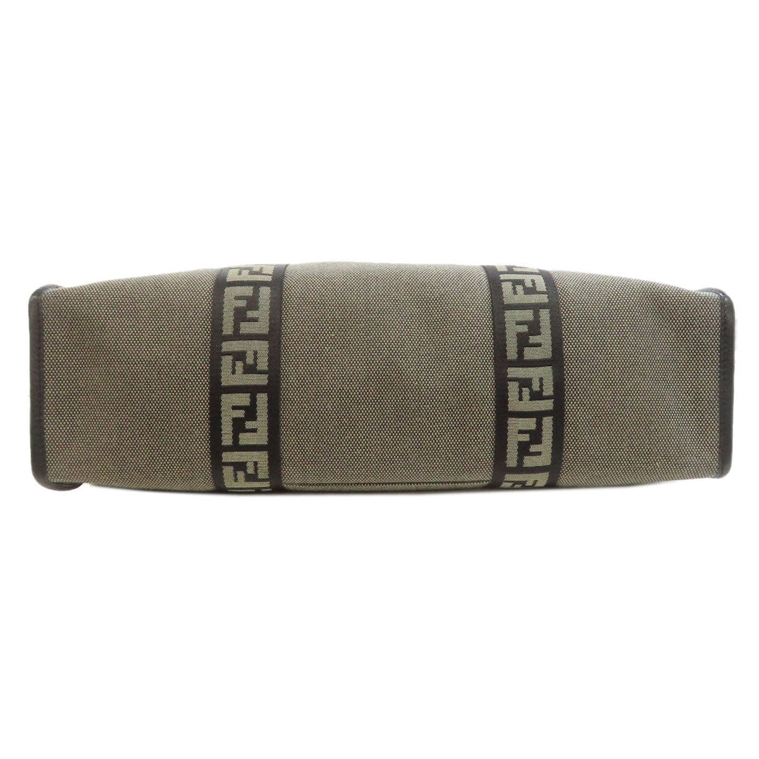 FENDI Handbag canvas gray logo