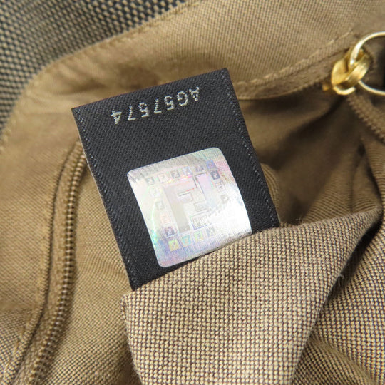 FENDI Handbag canvas gray logo