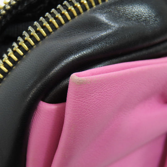 PRADA Shoulder Bag Calfskin black Fiocco Women Used Authentic