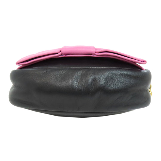 PRADA Shoulder Bag Calfskin black Fiocco Women Used Authentic