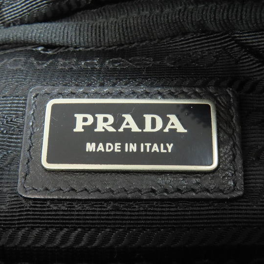 PRADA Shoulder Bag Calfskin black Fiocco Women Used Authentic
