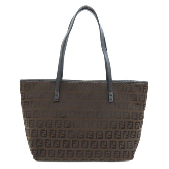 FENDI Handbag canvas Brown Zucca Pattern