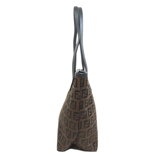 FENDI Handbag canvas Brown Zucca Pattern