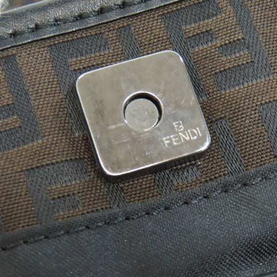 FENDI Handbag canvas Brown Zucca Pattern