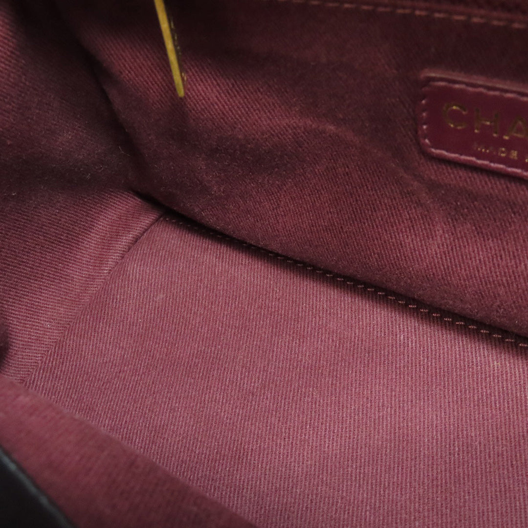 CHANEL Shoulder Bag lambskin black Chain Bag Matelasse Gold Metal Women Used Authentic