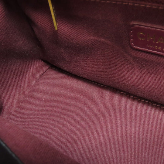 CHANEL Shoulder Bag lambskin black Chain Bag Matelasse Gold Metal Women Used Authentic