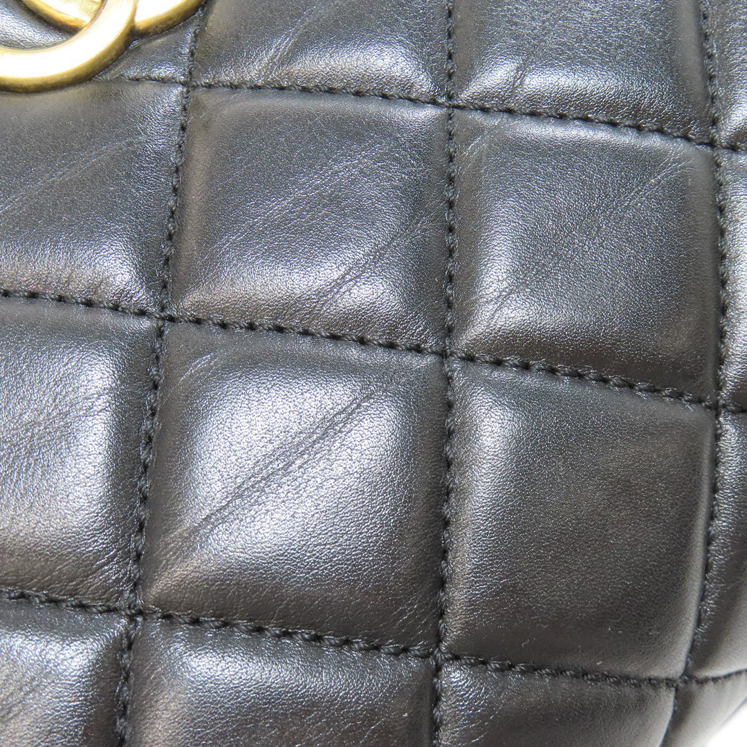 CHANEL Shoulder Bag lambskin black Chain Bag Matelasse Gold Metal Women Used Authentic