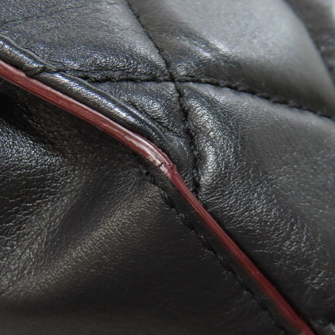 CHANEL Shoulder Bag lambskin black Chain Bag Matelasse Gold Metal Women Used Authentic